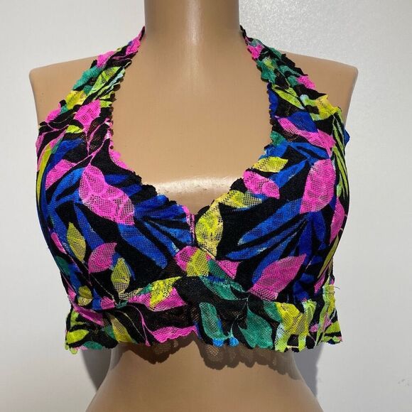 Pink Victoria's Secret Women's Multicolor Floral Push Up Bralette Bra Large - Picture 1 of 11